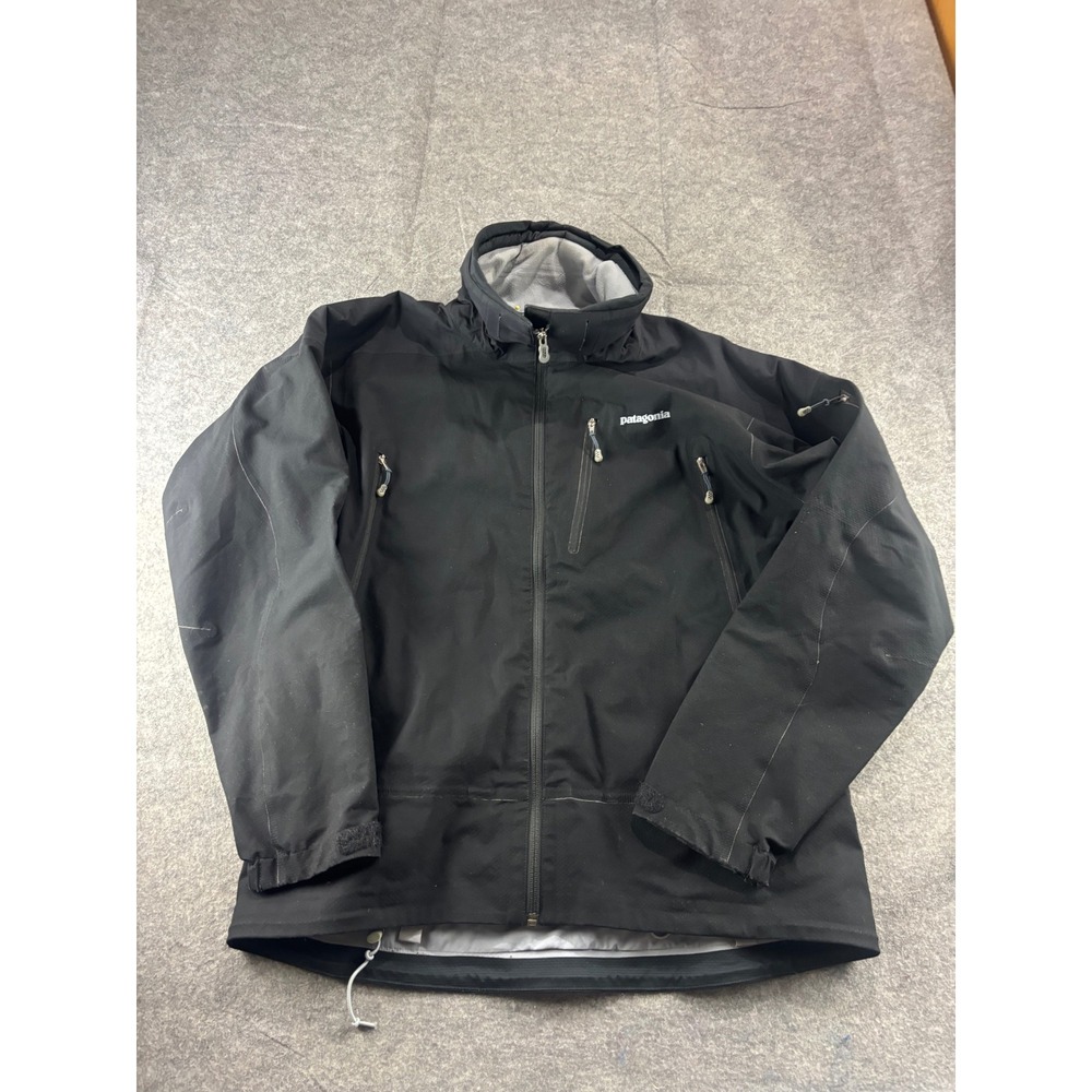 Patagonia Mens M Black Softshell Fleece Lined Full Zip Jacket Gorpcore Hiking